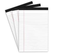 MuiAng 3 Pack Note Pads 5 x 8 Inch, Small Writing Pads, College Ruled Legal Pads, White Lined Notepad for Work or School, 30 Sheets/Pad, Perforated Recycled Note Paper for Note-Taking, Grocery List