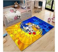 MUICIN Carpet Sonic Anime Cartoon Rectangular Carpet Decorative Floor Mat Living Room Bedroom Children's Room Game Floor Mat.,80 * 120cm