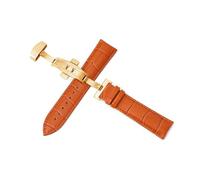 MUIDSEN Quick release watch strap,Leather Watchband 12-24mm Watch Replacement Strap(Rose G Buckle L Bro,20mm)