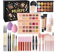 Muiefe Makeup Set, All in One Make Up Starter Kit, Cosmetic Makeup Bundle Include Eyeshadow Palette Foundation Lip Gloss Concealer Eyeliner Mascara, Makeup Gift Sets for Women & Teenage Girls