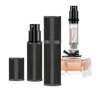 muilsae AG00BK perfume atomizer leather refillable perfume bottle pocket cologne atomizer bottom fill 0.17oz suitable for travel and vacation, birthday and anniversary, 5ml(Black)