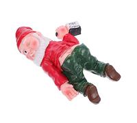 Muiltvoe 15cm Red Resin Garden Dwarf Statue Drunk Dwarf Decoration for Children's Room