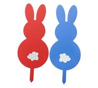Muiltvoe 2pcs Rabbit Decorative Card Garden Animal Statues Mini Fairies for Fairy Garden Gnomes Garden Statue Patio Gnome Sitting Duck Outdoor Decor Garden Ornaments Outdoor Bunny Acrylic