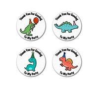Muiltvoe 36x Birthday Party Stickers Thank You for Coming to My Party Girls Boys Kids Child's School Friends Gift Present Treat Birthday Parties Thanks Fun Sweet Bag Labels (Dinosaurs)