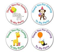 Muiltvoe 36x Birthday Party Stickers Thanks for Coming Boys Girls Kids Child's School Friends Gift Present Treat Parties Thanks Thank You for Coming to My Fun Party Sweet Bag Labels (Animals)