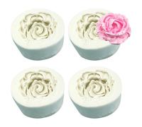 Muiltvoe 4 PCS 3D Silicone Mold, Flower Fondant Cake Baking Molds, Chocolate Candy Mold for Party Baby Shower Cake Decoratin Clay,Soap Crafting Projects 4pcs