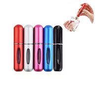 Muiltvoe 5 PCS 5ml Perfume Travel Spray Bottles, Portable Perfume Atomizer Bottles, Travel Perfume Refillable Bottle, Refillable Metal Perfume Atomiser Sprayer Easy Carry (SET A)