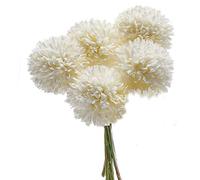 Muiltvoe 5Pcs Artificial Flowers, Fake Flowers Silk Plastic Artificial Hydrangea Realistic Flower Arrangements Wedding Decoration Table Centerpieces(White)