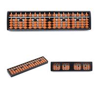 Muiltvoe 7/9/11/13/15/17 Digit Rods Standard Abacus Brown Bead Soroban Calculator Counting Tool Mathematics Beginners Caculating Toys