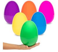 Muiltvoe 7" Jumbo Easter Eggs Empty - Set of 6, Large Plastic Easter Eggs Bulk - Oversized Egg Toy Pack - Big Outdoor Party Decorations - Colorful Giant Egg
