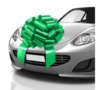 Muiltvoe Big Car Bow - Green, 23 Inch - Round Shape Giant Car Bow for Birthday, Christmas, Wedding Reception, Surprise Party - Large Gift Wrapping for Huge Present