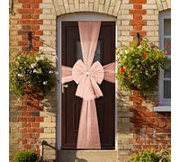 Muiltvoe Christmas Door Bow X 3 - Large Rose Gold Decoration with Diamante Detail - Xmas Baby Shower Wedding Celebration - Festive Season House Decoration