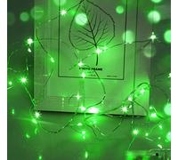 Muiltvoe Green Fairy Lights, Halloween Lights Micro Fairy Lights 5M/16.4FT Battery Operated with 50 Green Color LEDs on Silver Wire,Led Lights for Bedroom,Christmas,Halloween Decorations