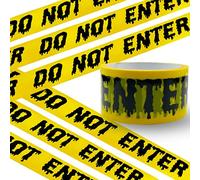 Muiltvoe Halloween Hazard Tape - Upgrade 25m Self-Adhesive Decorative Tape with Residue-Free for Halloween Decorations Parties Zombie Banner Decor Haunted Houses Parties