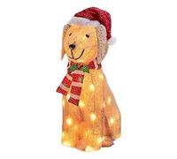 Muiltvoe Light Up Christmas Garden Stakes with Light String LED Lighted Cute 2D Acrylic Dog Yard Stake Christmas Decorations Outdoor for Farmhouse, Garden, Patio, Lawn (Dog 2, 35 * 20 * 0.3cm)