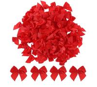 Muiltvoe Mini Red Bows, 100 Pcs 1 Inch Satin Red Bows Tiny Ribbon Bows Premade Craft Bows for DIY Sewing Crafts Gift Wrapping Basket Wedding Birthday Christmas Party Scrapbooking Decorations