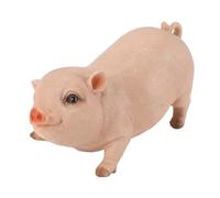 Muiltvoe Pig Decor,Pig Figurine 26CM Resin Cute Lifelike Pig Statue,Weatherproof Outdoor Indoor Decor for Garden,Patio,Lawn (Pinkish)