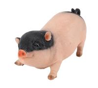 Muiltvoe Pig Decor,Pig Figurine 26CM Resin Cute Lifelike Pig Statue,Weatherproof Outdoor Indoor Decor for Garden,Patio,Lawn (Carbon Fiber Style)