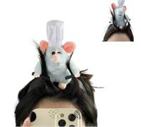 Muiltvoe Ratatouille Hairband for Women Cartoon Mouse Hairpin Plush Doll Headdress Stuffed Animal Costume Props Gift for Christmas Friends Graduation Party