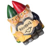 Muiltvoe Resin Couple Gnome Statue for Garden Outdoor Decor Realistic Dwarf Gnome Pair