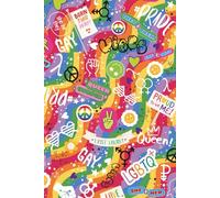 MuiMui A5 Notebook Hardback Journal with Inspirational Quotes. Line, Dotted, Graph & Plain Paper Combination - Rainbow Wave Pride Design: Diary for LGBTQ