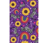 MuiMui A5 Notebook Hardback Journal with Inspirational Quotes. Lined, Dotted, Graph & Plain Paper Combination - Purple Zebra Rainbow Design: Multipurpose notebook