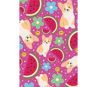 MuiMui A5 Notebook Hardback Journal with Inspirational Quotes. Lined, Dotted, Graph & Plain Paper Combination - Pink Corgi Watermelon Design: Diary for journaling