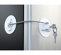 MUIN Highly Secured Refrigerator Lock with Key - Mini Refrigerator Door Lock for Children and Adults - Multi Functional Lock for Securing Fridge, Drawers and Health Products (White)