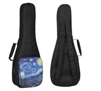 MUINS Ukulele Bag,21 23 26 30 inch Ukelele Case Thicker Pad For Soprano Concert Tenor Uke with Double Adjustable Straps and Handle (starlit sky, 21 Inch)