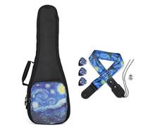 MUINS Ukulele Case,21 23 26 30 inch Ukelele Case Thicker Pad For Soprano Concert Tenor Uke with Double Adjustable Straps and Handle (starlit sky, 26 Inch)
