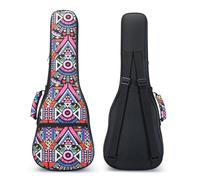 MUINS Ukulele Case,23 Durable Colorful Ukelele Case with Thicker Pad with Double Adjustable Straps, Storage and Handle (Pink Geometry, Concert 23 Inch)
