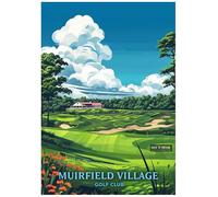 MUIRFIELD VILLAGE - A4 Vintage Golf Print Poster Retro Wall Decor for Home Office or Bar Great Gift for Golf Enthusiasts Sports Art Unframed Design