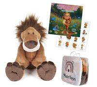 MuirToys Billy the Brave Lion 5lb (2.3 kg) Soft Weighted Plush - Includes Storybook, Stickers & Bag | Comforting Sensory Plush for Anxiety, Autism, Sleep Support and Relaxation