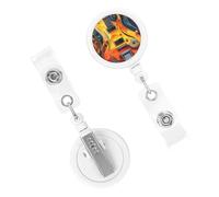 Muisc Note Badge Reels Retractable Badge Holder with Alligator Clip Cute Nurse Telescopic Badge Clip Name ID Card Holders for Office Worker Doctor Nurse Key Holder