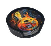 Muisc Note Coasters For Drinks Set Of 6 Leather Tea Cup Coaster Drink Coasters For Cup Kitchen Bar Home Decor Housewarming Gift