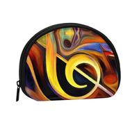 Muisc Note Print Portable Mini Storage Bag Shell Shaped Wallet Small Coin Wallet Shell Storage Bag