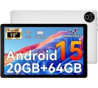 MUISOO Android 15 Tablet, 10 Inch Tablet, 20GB RAM+64GB ROM (TF 1TB), 5000mAh, 1280 * 800 HD, WiFi 6, Bluetooth 5.4, Dual Cameras, Dual Speakers, White