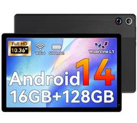 MUISOO Android Tablets, 10.36 Inch Tablet, 16GB RAM+128GB ROM (TF 1TB), Octa Core, 5000mAh, 1280 * 800 HD, WiFi 6, Bluetooth 5.4, Dual Cameras, Dual Speakers, Black