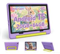 MUISOO Kids Tablet 10 inch, Android 15 Tablet for Kids Ages 3-12 Years, 20GB+64GB(1TB TF Expand), Octa-Core Processor, Parental Controls, WiFi 6, BT5.3, Preloaded Edu Apps Pad with Case (Purple)
