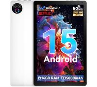 MUISOO Tablet 10 Inch Android 15, Tablets 16GB RAM 1TB Expandable, Android Tablet 1332 * 800 HD, 5G WiFi, BT5.4, 5MP Dual Camera, Tab PC 5000mAh Battery, GMS Widevine L1 (White)
