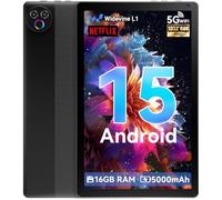 MUISOO Tablet 10 Inch Android 15, Tablets 16GB RAM 1TB Expandable, Android Tablet 1332 * 800 HD, 5G WiFi, BT5.4, 5MP Dual Camera, Tab PC 5000mAh Battery, GMS Widevine L1 (Black)