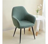 Muiuou Curved Back Dining Chair Covers With Arms, Stretch Spandex Bar Stool Covers, Reusable Leaf Jacquard Vanity Chair Slipcover For Office Kitchen Party Hotel (2PCS,Style 1)