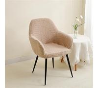 Muiuou Curved Back Dining Chair Covers With Arms, Stretch Spandex Bar Stool Covers, Reusable Leaf Jacquard Vanity Chair Slipcover For Office Kitchen Party Hotel (2PCS,Style 6)