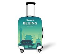 Muiuou Elastic Suitcase Covers, 3D City Print Trolley Case Protective Travel Luggage Washable Anti Scratch Dustproof Resistant Case Trolley Cover Protector (L(26-28 Inch),City 3)