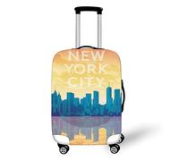 Muiuou Elastic Suitcase Covers, 3D City Print Trolley Case Protective Travel Luggage Washable Anti Scratch Dustproof Resistant Case Trolley Cover Protector (XL(30-32 Inch),City 11)