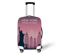 Muiuou Elastic Suitcase Covers, 3D City Print Trolley Case Protective Travel Luggage Washable Anti Scratch Dustproof Resistant Case Trolley Cover Protector (XL(30-32 Inch),City 19)