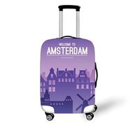 Muiuou Elastic Suitcase Covers, 3D City Print Trolley Case Protective Travel Luggage Washable Anti Scratch Dustproof Resistant Case Trolley Cover Protector (XL(30-32 Inch),City 20)