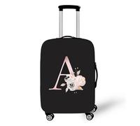 Muiuou Initial Letter Printed Design Suitcase Trolley Case Covers, Elastic Anti-Scratch - Travel Suitcase Cover Protector, 18-32in Small Medium Large Luggage Covers (S(18-20 Inch),A)