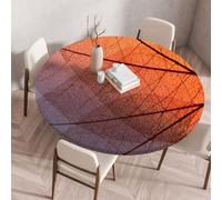 Muiuou Round Tablecloth,Printing Reusable Round Table Cover Protector Cloth,Waterproof Wipeable Table Cover Elastic Edge, Fitted Kitchen Restaurant Home Decoration (Diameter 90cm,Style 2)