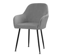 Muiuou Stretch Dining Chair Covers with Armrest, Soft Velvet Curved Back Slipcovers Removable Washable Chair Protector for Dining Room Kitchen Wedding Party Hotel (1 PC,Style 15)